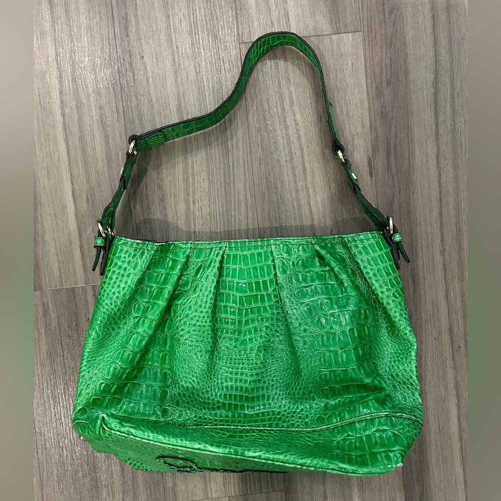 Vintage Jessica Simpson Green Crocodile-Embossed Women's Bag - Picture 3 of 6